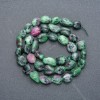Beads on Thread Natural Stone Zoisite Tumbled, diameter 10x8mm, length 41cm +