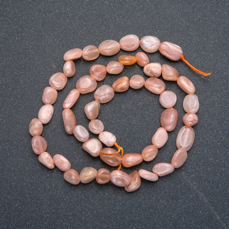 Natural Selenite Stone Beads on a String tumbled, diameter 8x6mm, length 40cm +