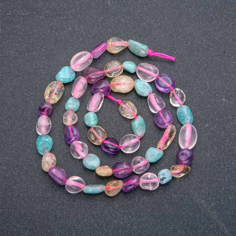 Beads Assorted Tumbled, diameter 10x7mm, length 39cm +