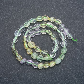 Assorted Beads on a String (Amethyst, Citrine, Prehnite) tumbled, diameter 8x6mm, length 39cm +