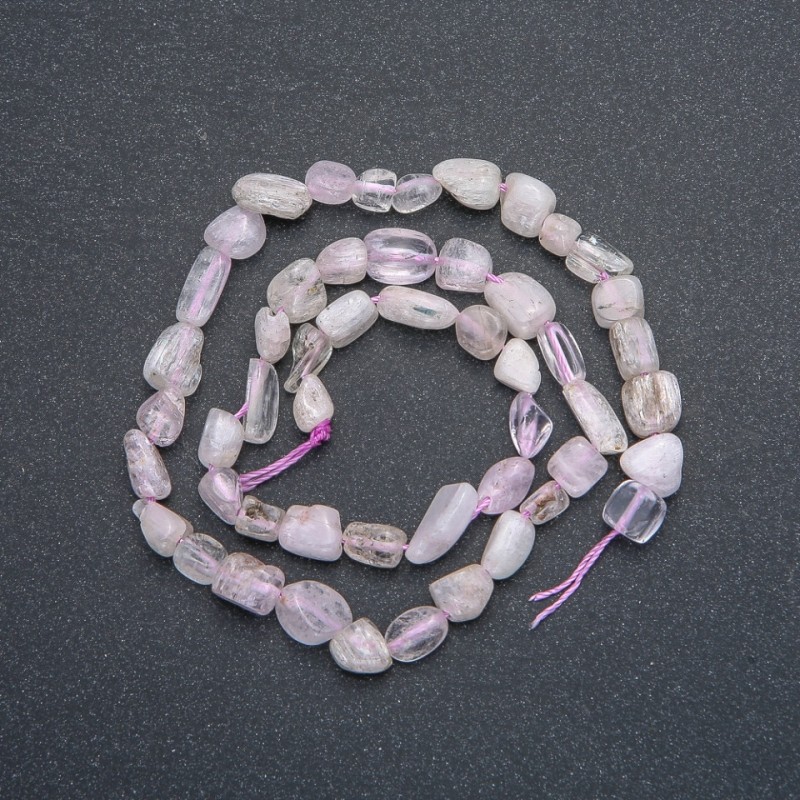 Beads Pink Kyanite Tumbled, diameter 6x7mm, length 39cm +