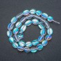 Beads on Thread Opal Glass White Chameleon Tumbled, diameter 10x7mm, length 40cm +