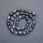Beads on Thread Natural Stone Iolite Tumbled, diameter 8x10mm, length 40cm +