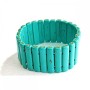 Elastic bracelet with green turquoise with veining, elongated stones 7×30 (+-) mm