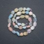 Beads on Thread Natural Stone Morganite Round Tumbled, diameter 9x12mm, length 41cm +