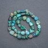 Beads on Thread Natural Stone Chrysocolla Tumbled, diameter 8x9mm +/-, length 40cm +