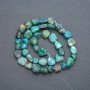 Beads on Thread Natural Stone Chrysocolla Tumbled, diameter 8x9mm +/-, length 40cm +