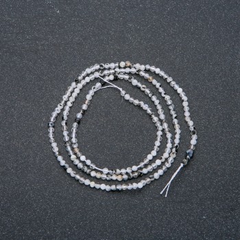 Natural Adularia Strand, faceted round bead, diameter 2mm +-, length 40cm +