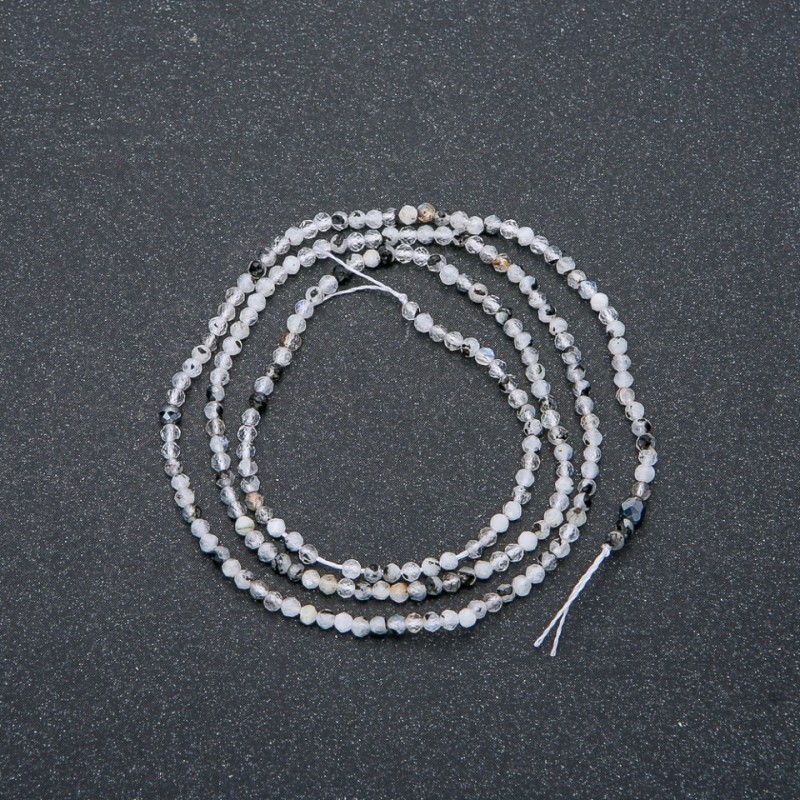 Natural Adularia Strand, faceted round bead, diameter 2mm +-, length 40cm +