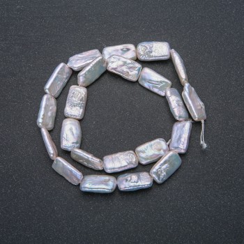 Natural Baroque Pearl Strand, diameter 18x10mm, length 39cm + - with a petrol sheen