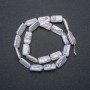 Natural Baroque Pearl Strand, diameter 18x10mm, length 39cm + - with a petrol sheen