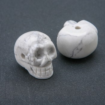 Skull Bead Natural Cacholong 25x19mm +