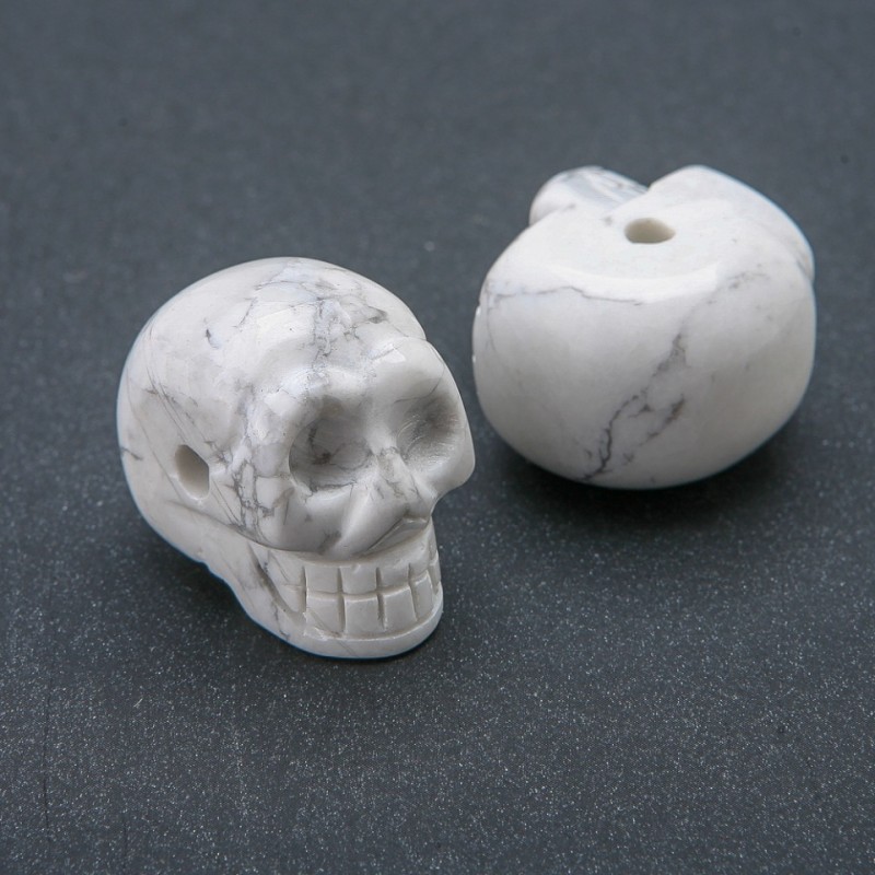 Skull Bead Natural Cacholong 25x19mm +