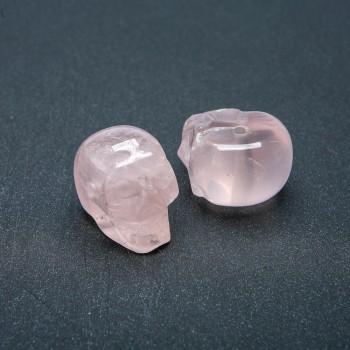 Skull Bead Natural Rose Quartz 25x19mm +