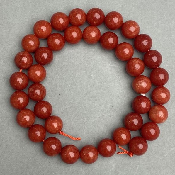 Red Jasper Beads (piece) smooth sphere, diameter 10mm, thread length 38cm +
