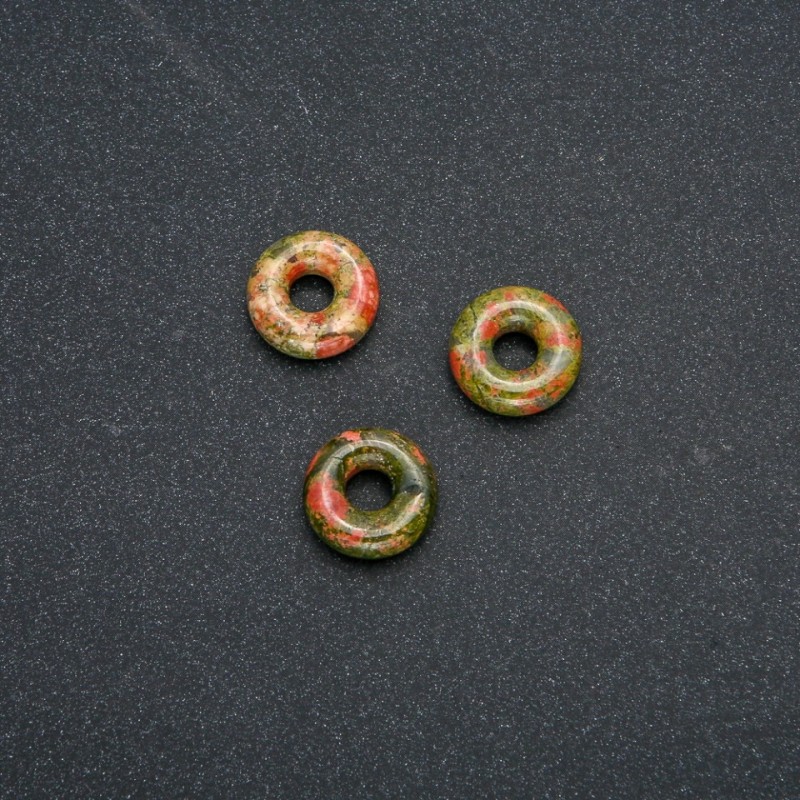 Pandora Bead of Heliodor Unakit natural stone 15x4mm, hole diameter 5mm+
