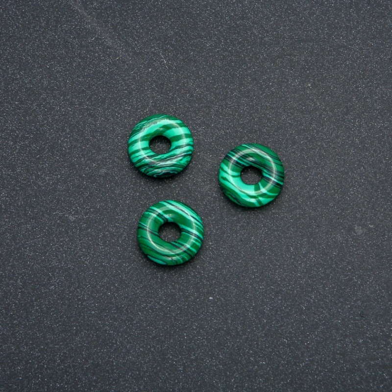 Pandora-Style Bead Malachite (Pressed) 15x5mm, hole diameter 5mm+
