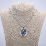 "Dragon Eye" Pendant in Setting 43x35mm on Chain, Length 70cm Silver-Tone Metal