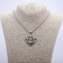 Pendant "Demon Eye" 45x40mm on chain, length 70cm +/- silver-tone metal