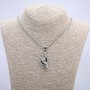 "Hand Gesture" Pendant 50x20mm on Chain, Length 70cm +/- Silver-Tone Metal