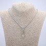 "Dragon Eye Ball" Pendant 45x10mm on Chain, Length 70cm +/- Silver-Tone Metal