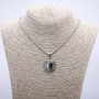 "Yin Yang" Pendant 35x23mm on Chain, Length 70cm +/- Silver-Tone Metal
