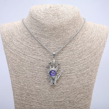 "Dragon Eye Hand" Pendant 55x30mm on Chain, Length 70cm + A147: A191 + Silver-Tone Metal