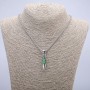 "Dragon Eye Ball" Pendant 45x10mm on Chain, Length 70cm +/- Silver-Tone Metal