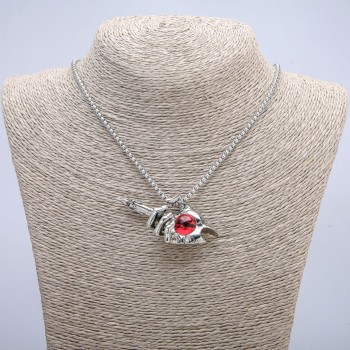 "Candle Hand Dragon Eye" Pendant 60x30mm on Chain, Length 70cm Silver-Tone Metal