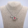 "Candle Hand Dragon Eye" Pendant 60x30mm on Chain, Length 70cm Silver-Tone Metal