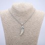 "Iron Fang" Pendant 47x13mm on Chain, Length 70cm +/- Silver-Tone Metal