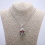 "Skull" Pendant 50x23mm on Chain, Length 70cm +/- Silver-Tone Metal