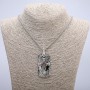 "Cross" Pendant 62x28mm on Chain, Length 70cm +/- Silver-Tone Metal
