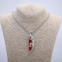 Pendant "Leopard" 60x16mm on chain, length 70cm +/- silver-tone metal