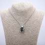 Pendant "Demon" 35x24mm on chain, length 70cm silver-tone metal
