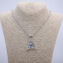 "Dragon Eye in Triangle" Pendant 40x35mm on Chain, Length 70cm Silver-Tone Metal