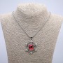 Pendant "Dragon's Eye in a Setting" 50x35mm on a Chain, Length 70cm, Silver-Tone Metal