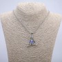 Pendant "Dragon Eye in Triangle" 40x35mm on chain, length 70cm silver-tone metal