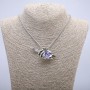 Pendant "Hand-Candle Dragon Eye" 60x30mm on a chain, 70cm length, silver-tone metal