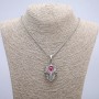 Pendant "Skull with Eye" 45x27mm on chain, length 70cm silver-tone metal