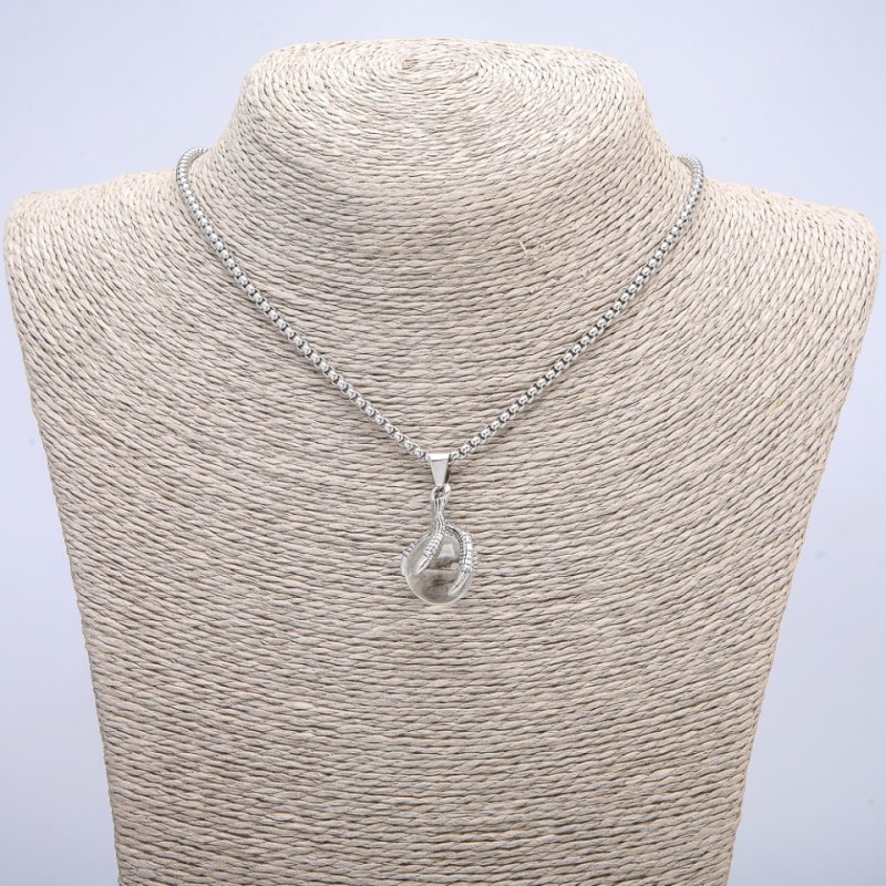 Pendant "Ball in Paw" 35x17mm on chain, length 70cm +/- silver-tone metal