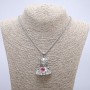 Pendant "Demon with Eye" 45x30mm on chain, length 70cm +/- silver-tone metal