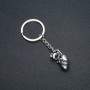 Keyring "Heart", 27x13mm diameter, 8cm length +/- silver-coloured metal