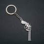 Keyring "Revolver", 62x28mm diameter, 12cm length +/- silver-coloured metal