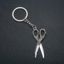 Keyring "Scissors", diameter 61x25mm, length 11cm +/- silver-tone metal