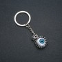 Keyring "Eye", 21mm diameter, 9cm length +/- silver-coloured metal