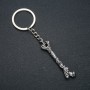 Keyring "Bone", 56x13mm diameter, 11cm length +/- silver-coloured metal