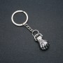 Keyring "Fist", 32x18mm diameter, 9cm length +/- silver-coloured metal
