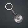 Keyring, 22mm diameter, 9cm length +/- silver-coloured metal