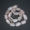 Strand of Natural Baroque Pearls, diameter 22x14mm, length 40cm +/- petrol sheen